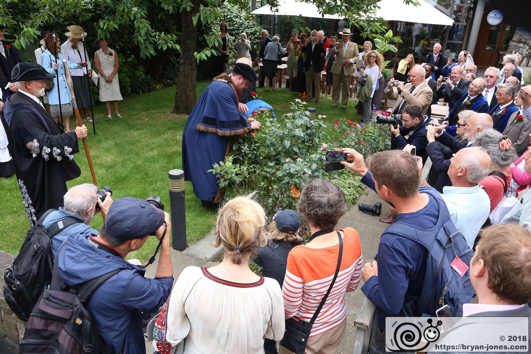 Cutting the rose. 2018 Knollys Rose Ceremony, City of London.