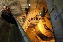 Hydraulic accumulator in the South Pier of Tower Bridge. Tower Bridge Behind the Scenes engineering tour. 19-Nov-2019.