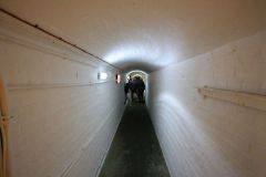Walkway into the bascule chamber of Tower Bridge's South pier. Tower Bridge Behind the Scenes engineering tour. 19-Nov-2019.