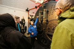 Original steam boilers in the museum. Tower Bridge Behind the Scenes engineering tour. 19-Nov-2019.