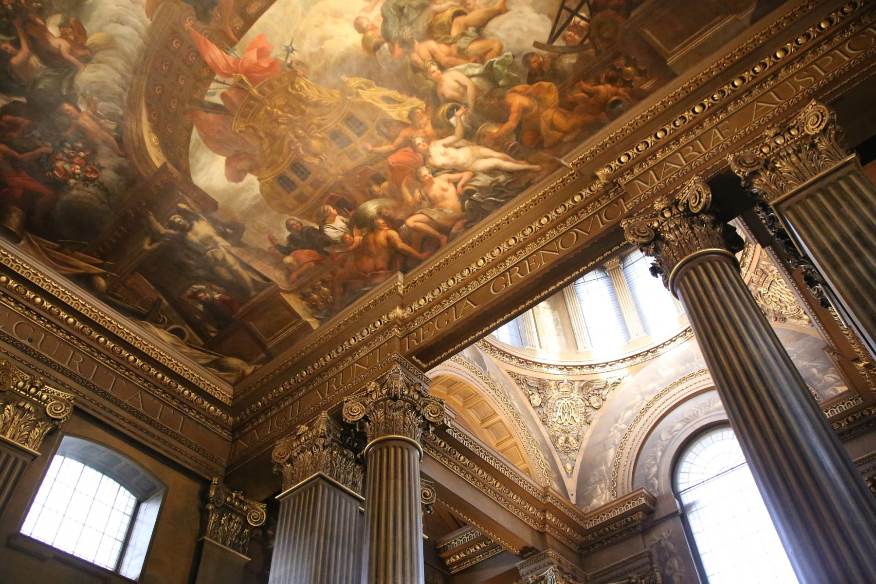 Greenwich Old Royal Naval College Painted Hall ceiling detail