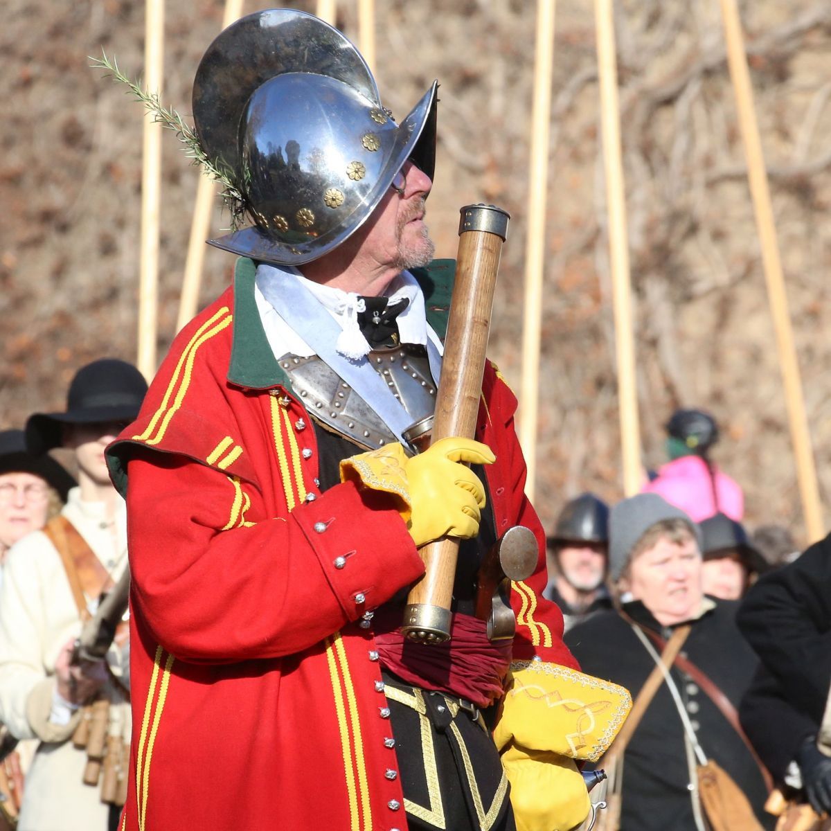 The English Civil War Society parade in the heart of London down The Mall and on to Horse Guards Parade on the annual march in commemoration of King Charles I, executed in Whitehall on 30-Jan-1649.