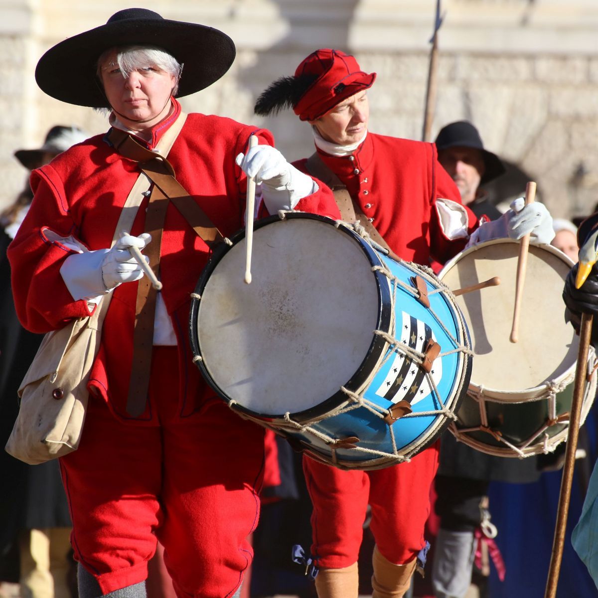 The English Civil War Society parade in the heart of London down The Mall and on to Horse Guards Parade on the annual march in commemoration of King Charles I, executed in Whitehall on 30-Jan-1649.