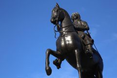 Statue of King Charles I in Whitehall by Trafalgar Square. 30-Jan-2022.