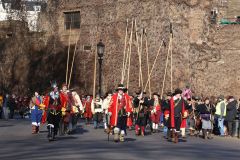 The English Civil War Society parade in the heart of London down The Mall and on to Horse Guards Parade on the annual march in commemoration of King Charles I, executed in Whitehall on 30-Jan-1649.
