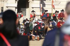 The English Civil War Society parade in the heart of London down The Mall and on to Horse Guards Parade on the annual march in commemoration of King Charles I, executed in Whitehall on 30-Jan-1649.