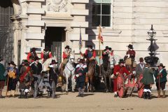 The English Civil War Society parade in the heart of London down The Mall and on to Horse Guards Parade on the annual march in commemoration of King Charles I, executed in Whitehall on 30-Jan-1649.