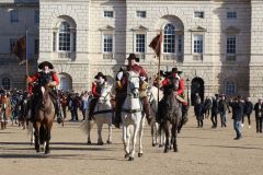 The English Civil War Society parade in the heart of London down The Mall and on to Horse Guards Parade on the annual march in commemoration of King Charles I, executed in Whitehall on 30-Jan-1649.