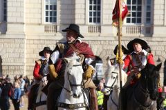 The English Civil War Society parade in the heart of London down The Mall and on to Horse Guards Parade on the annual march in commemoration of King Charles I, executed in Whitehall on 30-Jan-1649.