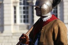 The English Civil War Society parade in the heart of London down The Mall and on to Horse Guards Parade on the annual march in commemoration of King Charles I, executed in Whitehall on 30-Jan-1649.