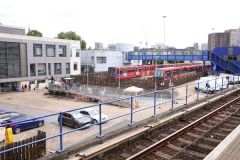 LB&SCR Terrier class steam engine "Poplar" visiting Poplar DLR depot close to Canary Wharf