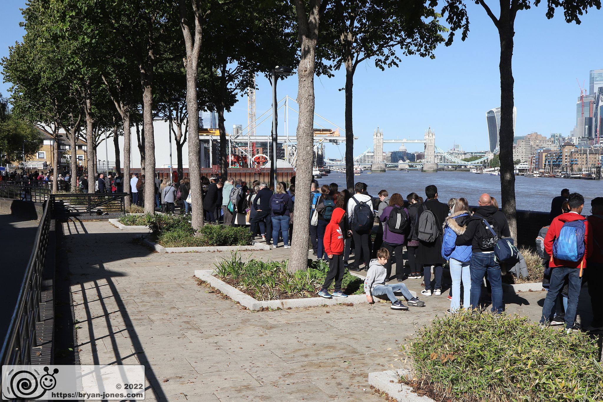 The queue at Cherry Garden, Bermondsey Wall East