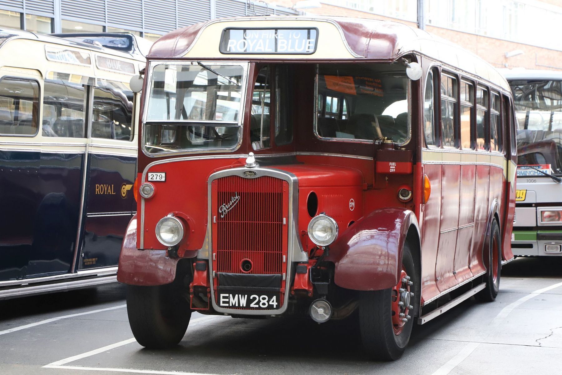 Front of coach EMW284 at Victoria Coach Station 2022