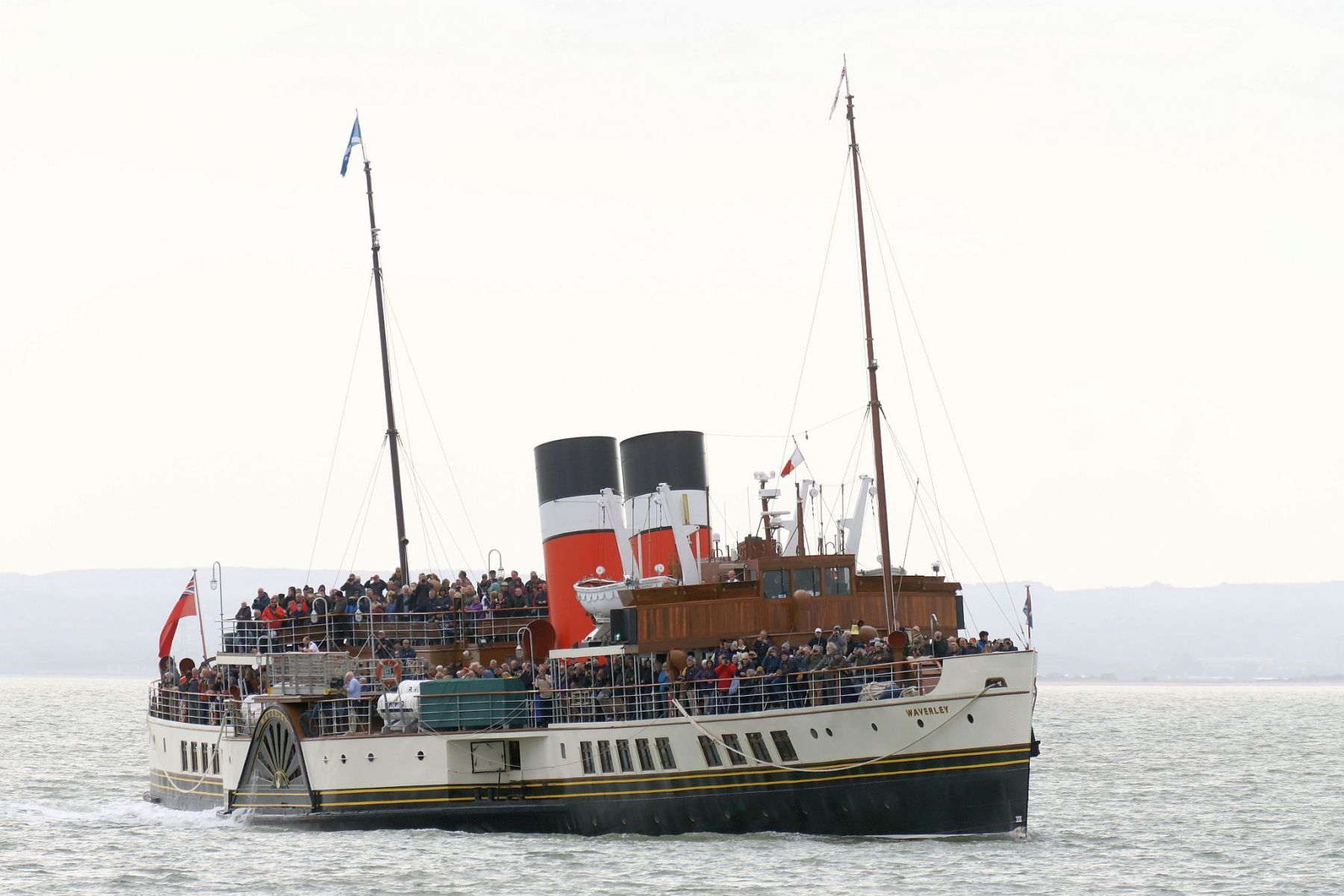 Paddle Steamer Waverley in the Thames estuary at speed