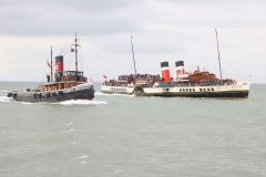 Paddle Steamer Waverley and Steam tug Challenge in the Thames estuary