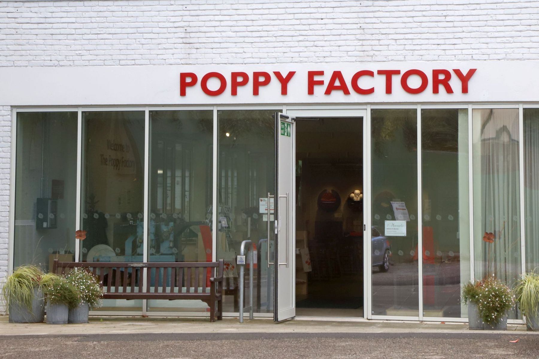 The entrance to the Poppy Factory in Richmond, SW London