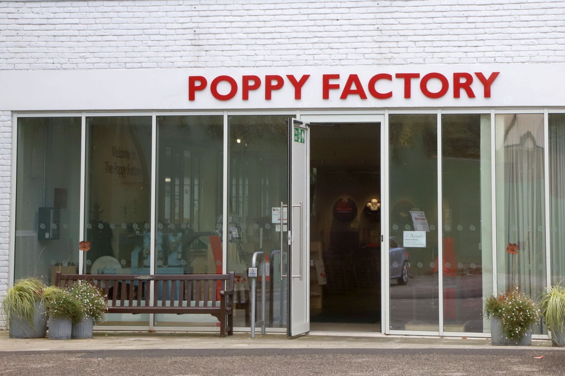 The entrance to the Poppy Factory in Richmond, SW London