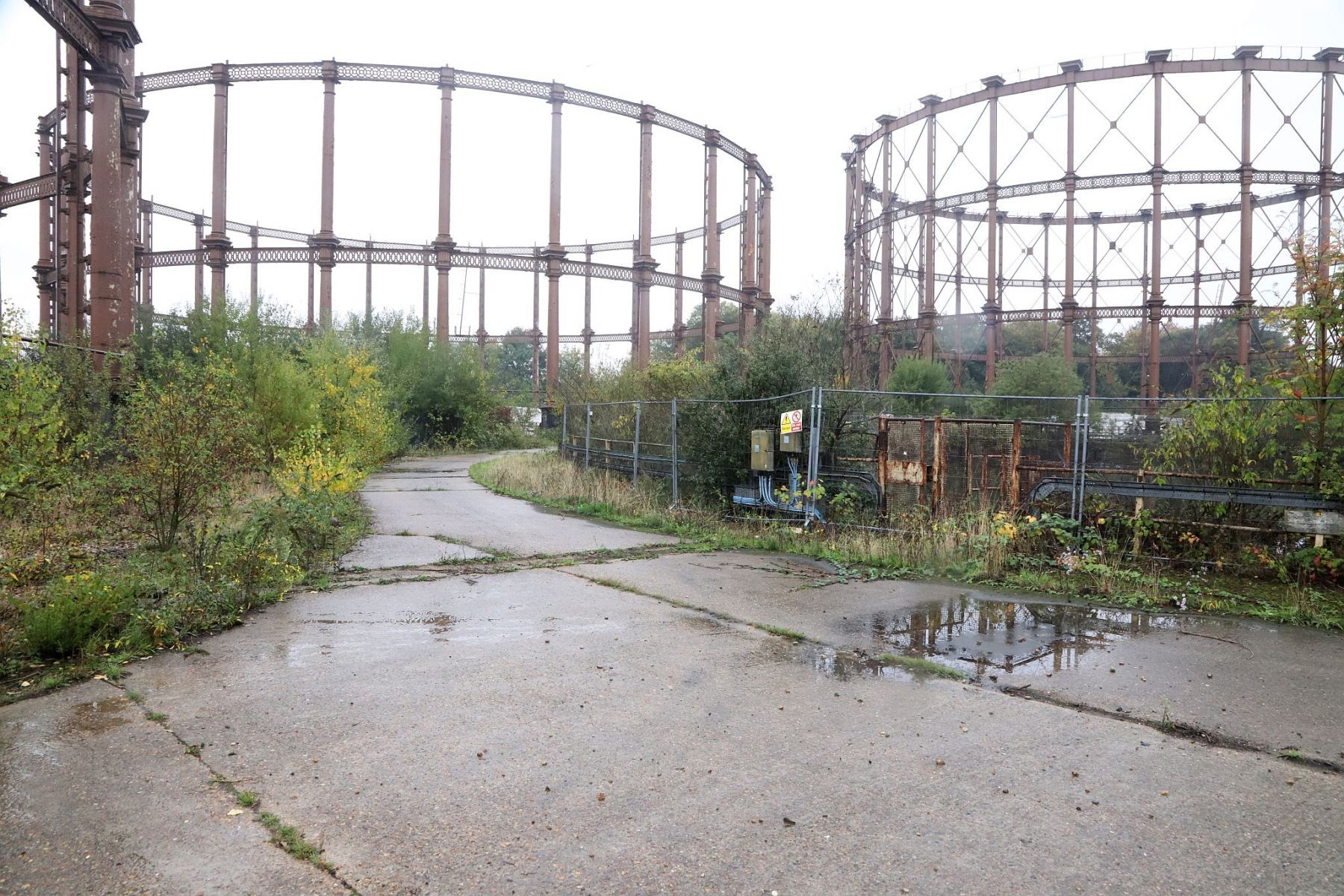 Disused gasworks at Bromley-by-Bow in East London