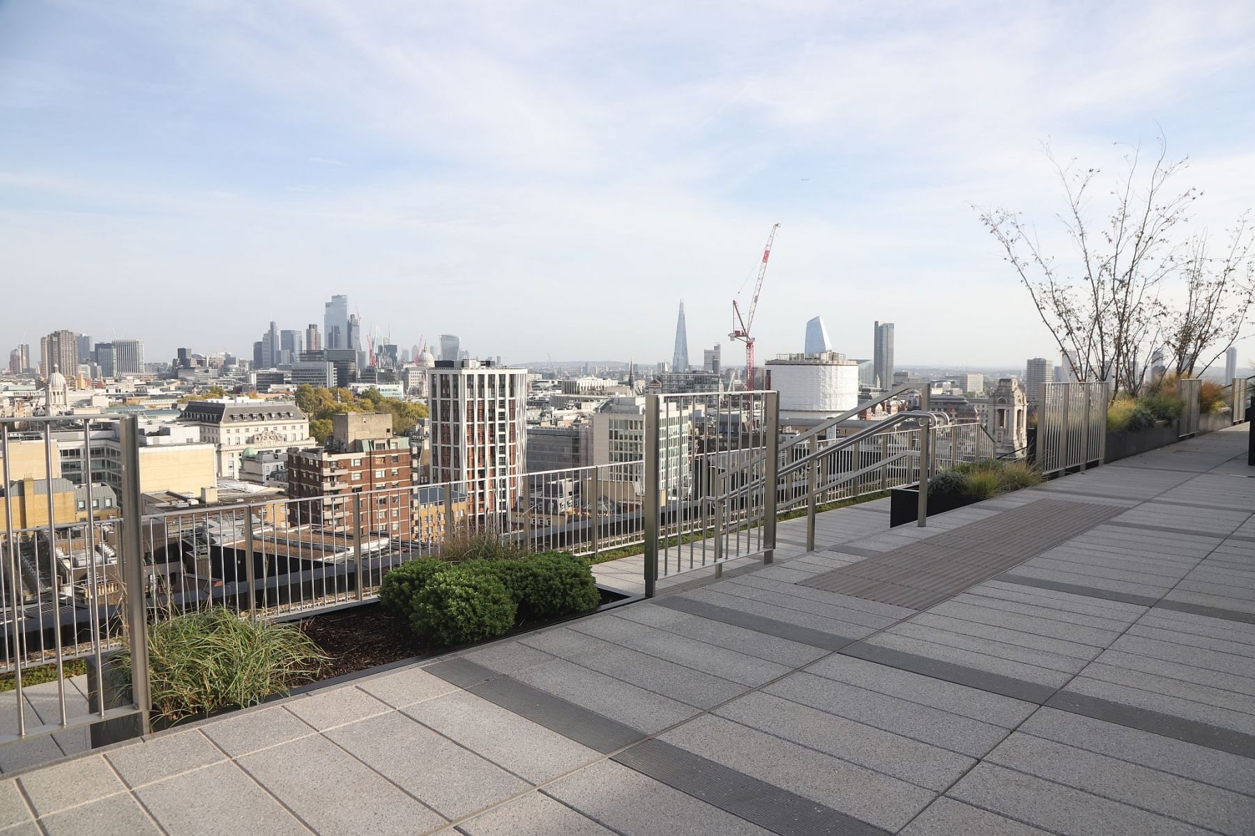 View from the Roof Garden at The Post Building in New Oxford Street
