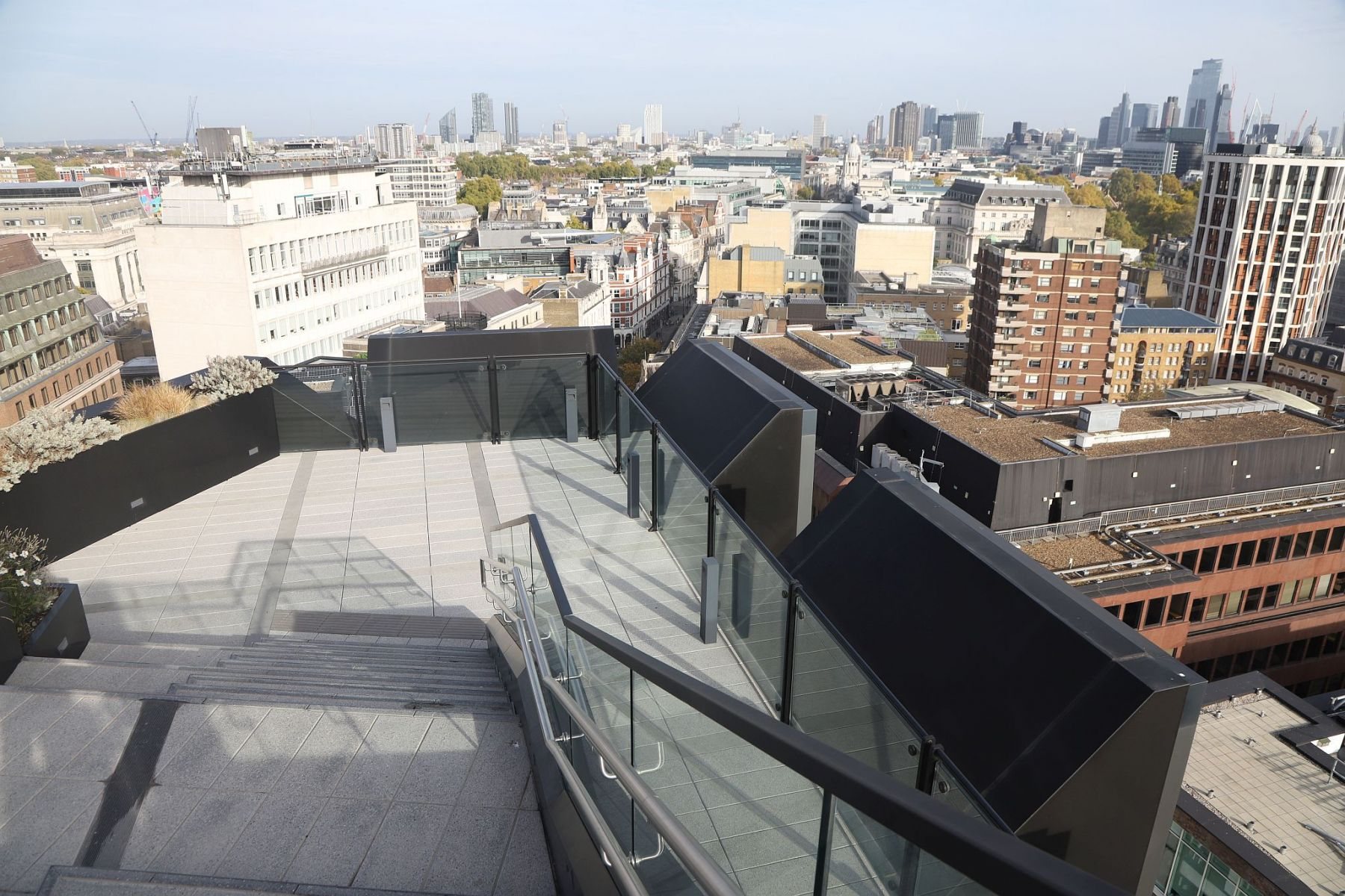 View from the Roof Garden at The Post Building in New Oxford Street