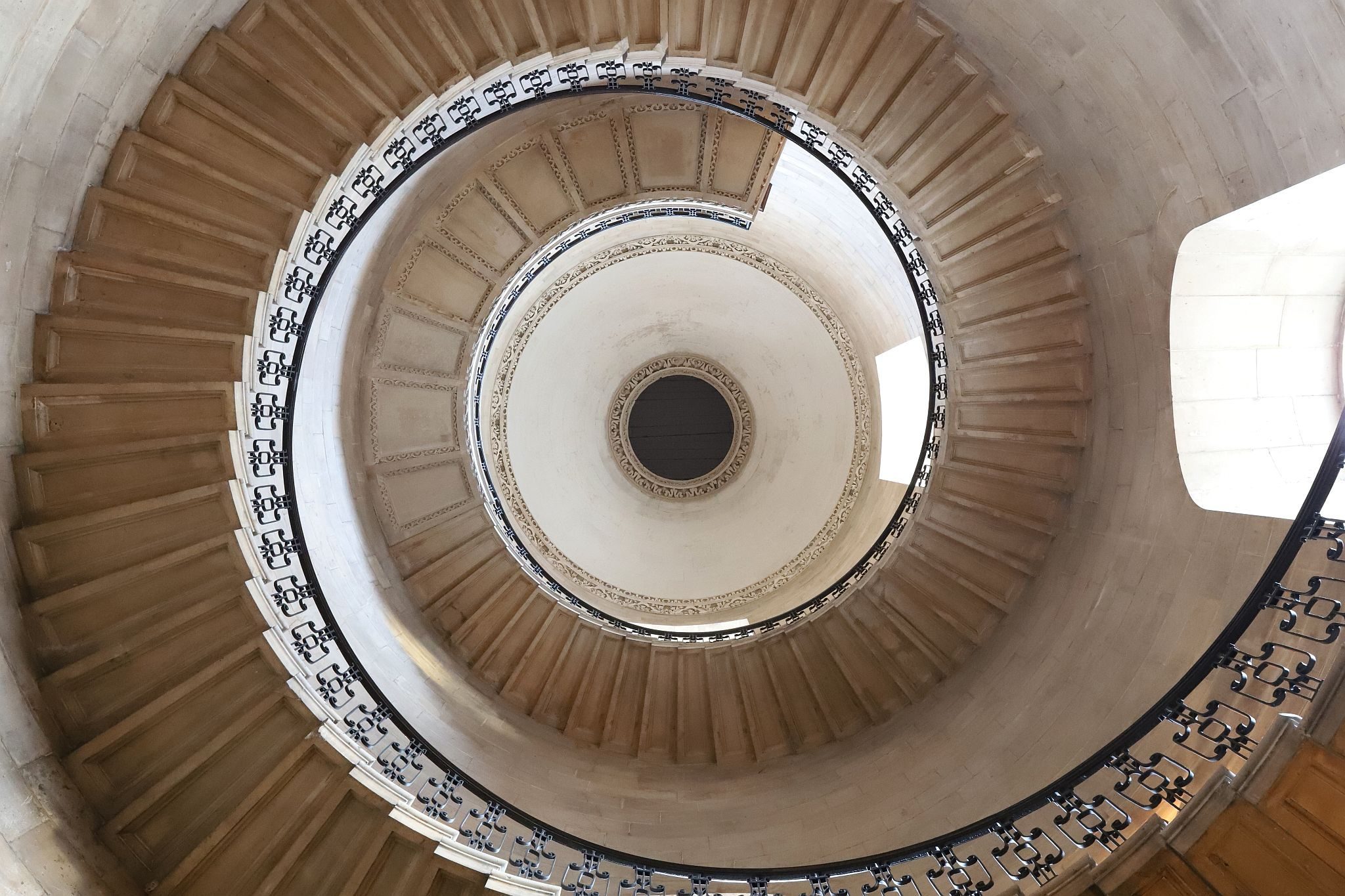 Sir Christopher Wren's Geometric Staircase in St Paul's Cathedral's South West tower, known to Harry Potter film fans as the Devination Stairwell. 24-Aug-2023.