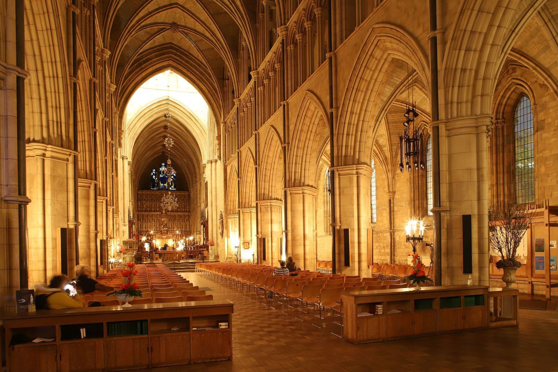 Southwark Cathedral lit by candlelight for a photography evening