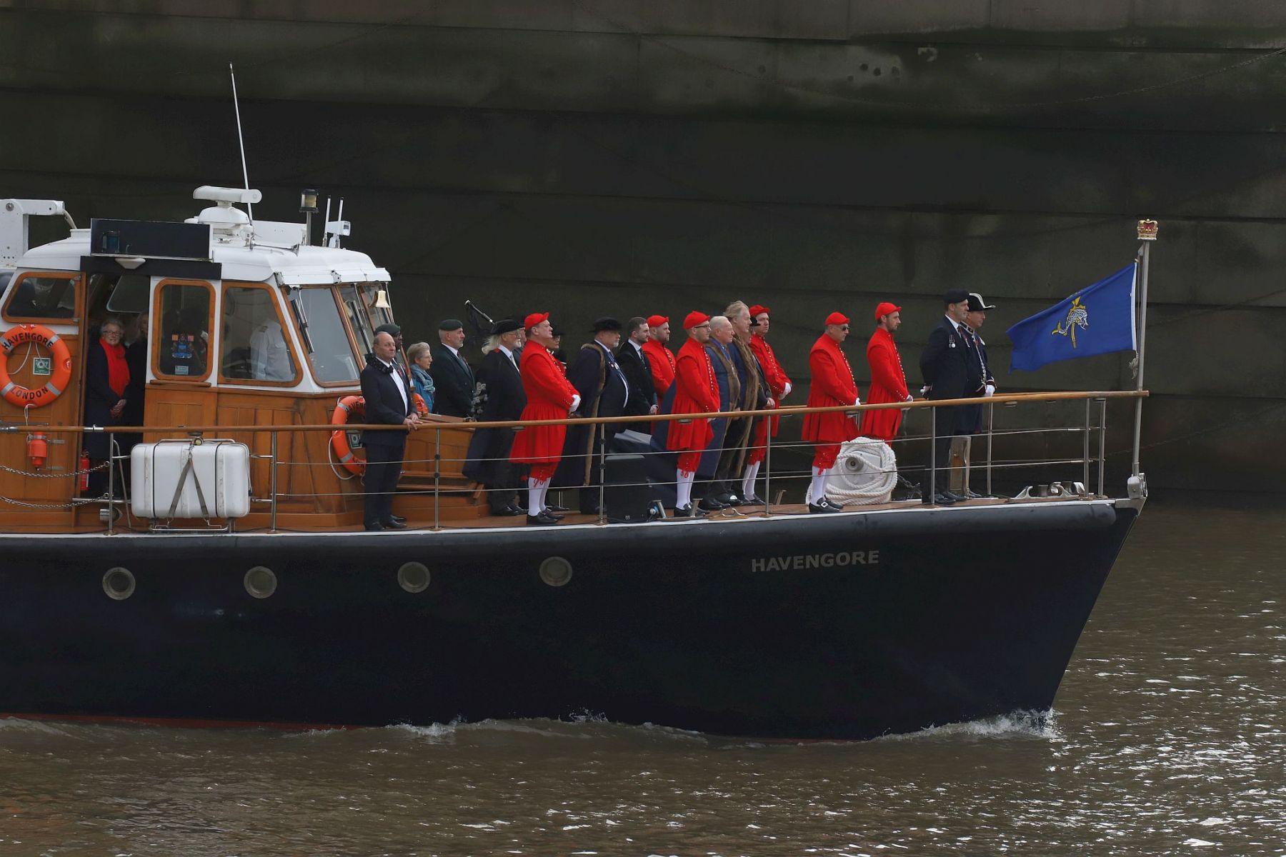 Havengore leading the 2022 River Thames Armistice Day flotilla