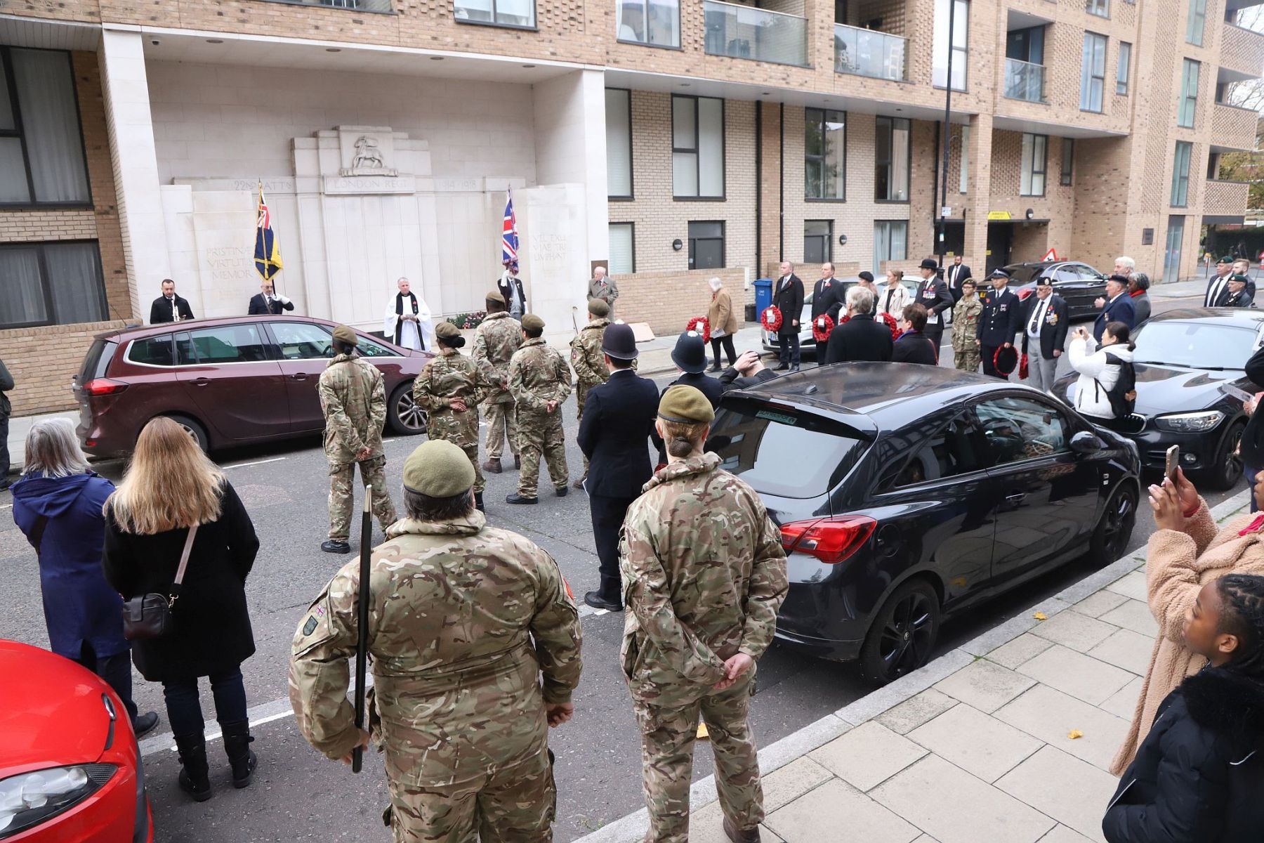 Bermondsey Old Jamaica Road London Regiment War Memorial, Remembrance Sunday 2022