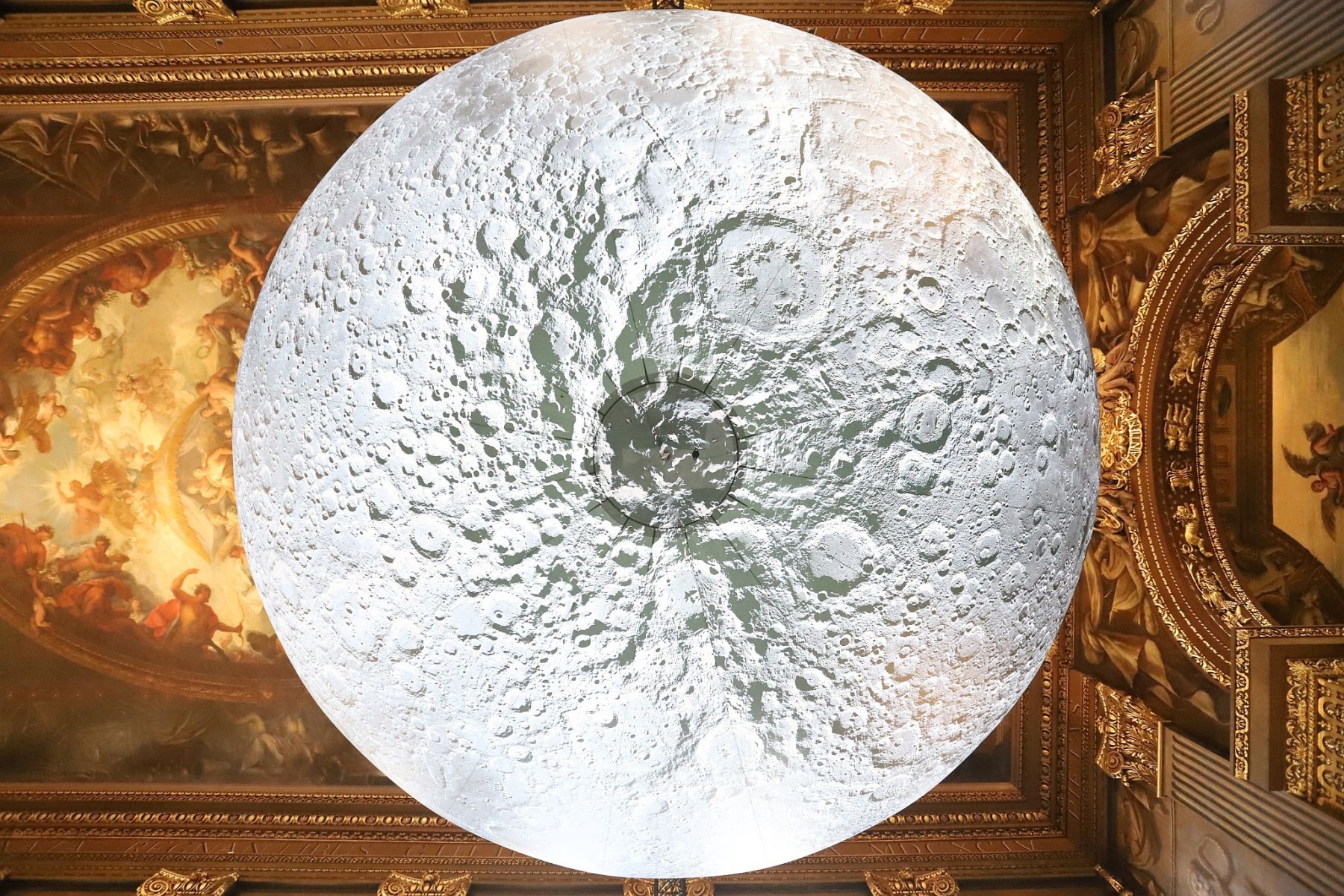 Museum of the Moon, by Luke Jerram, at the Old Royal Naval College in Greenwich, London