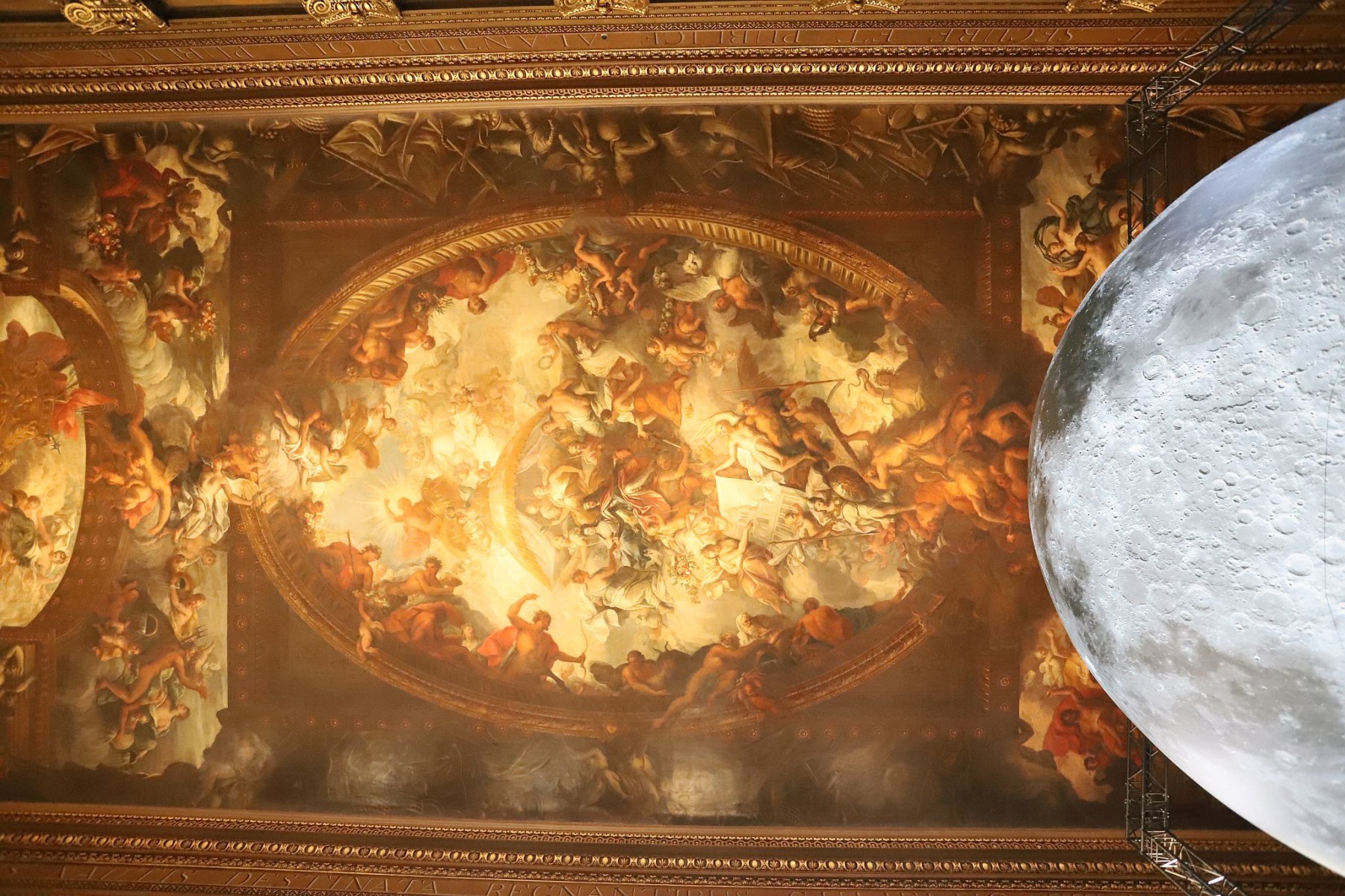 Museum of the Moon, by Luke Jerram, at the Old Royal Naval College in Greenwich, London