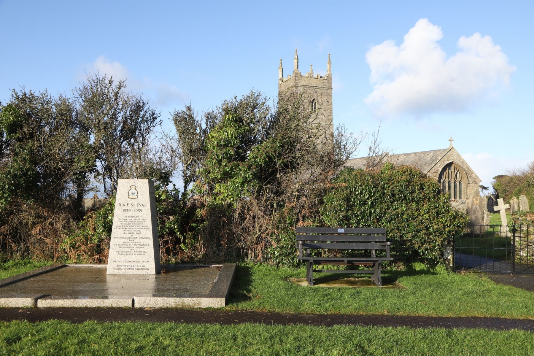 RAF St. Eval memorial, St. Eval Parish Church near Newquay in Cornwall
