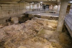 Billingsgate Roman House and Roman Baths in the City of London on Lower Thames Street. Photo taken in 2022.