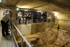 Billingsgate Roman House and Roman Baths in the City of London on Lower Thames Street. Photo taken in 2022.
