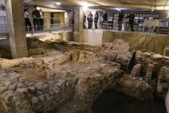 Billingsgate Roman House and Roman Baths in the City of London on Lower Thames Street. Photo taken in 2022.