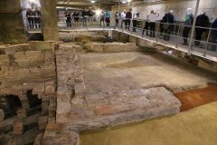 Billingsgate Roman House and Roman Baths in the City of London on Lower Thames Street. Photo taken in 2022.