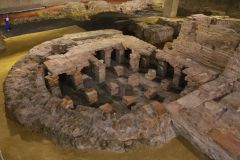 Billingsgate Roman House and Roman Baths in the City of London on Lower Thames Street. Photo taken in 2022.