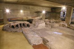 Billingsgate Roman House and Roman Baths in the City of London on Lower Thames Street. Photo taken in 2022.