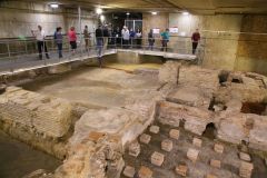 Billingsgate Roman House and Roman Baths in the City of London on Lower Thames Street. Photo taken in 2022.
