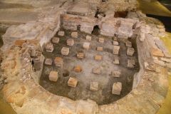 Billingsgate Roman House and Roman Baths in the City of London on Lower Thames Street. Photo taken in 2022.