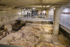 Billingsgate Roman House and Roman Baths in the City of London on Lower Thames Street. Photo taken in 2022.