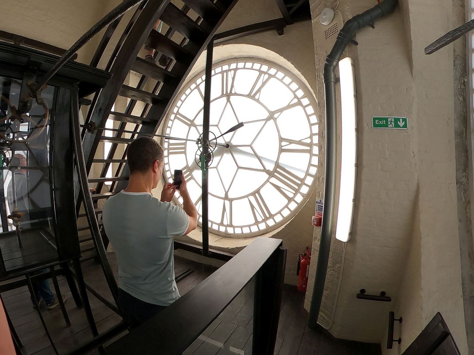 Inside the clock face of the Caledonian Park Clock Tower