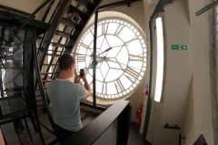 Inside the clock face of the Caledonian Park Clock Tower