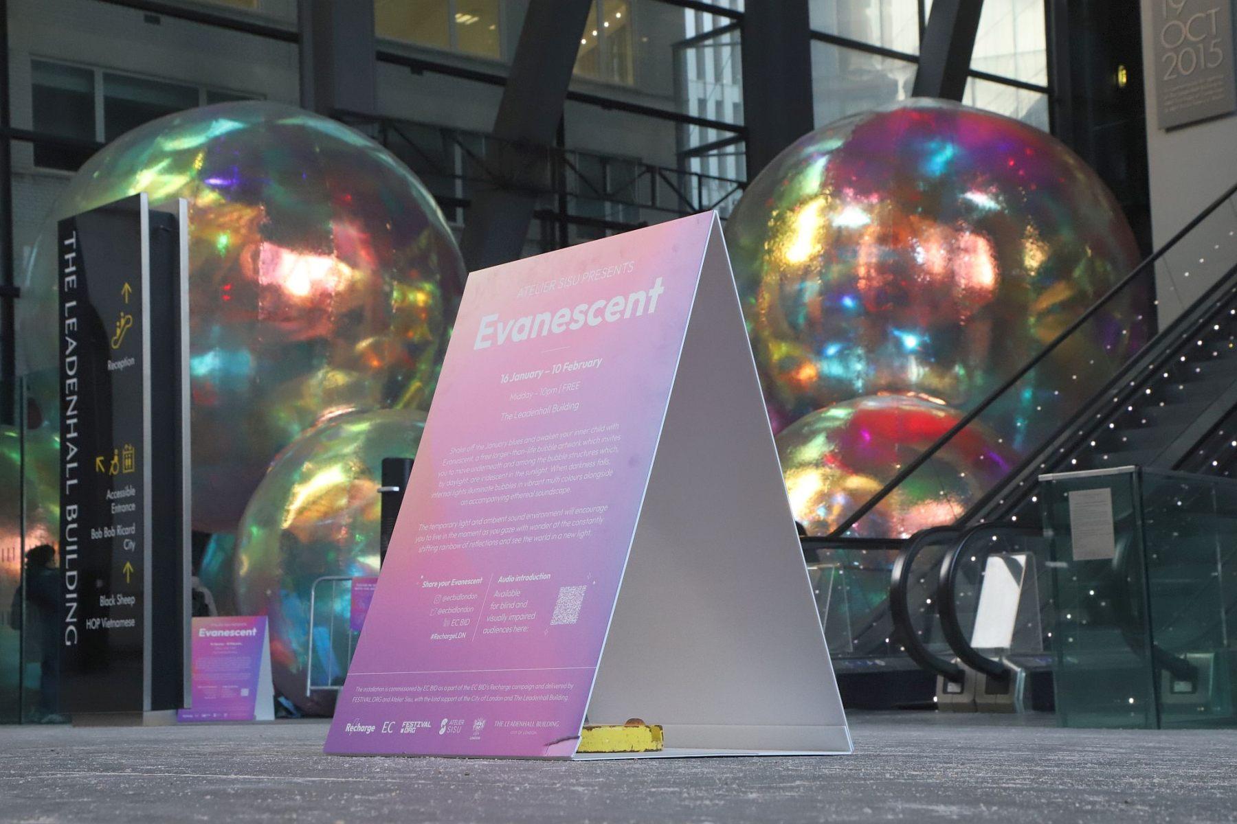 Evanescent presented by Atelier Sisu at the Leadenhall Building. January 2023.