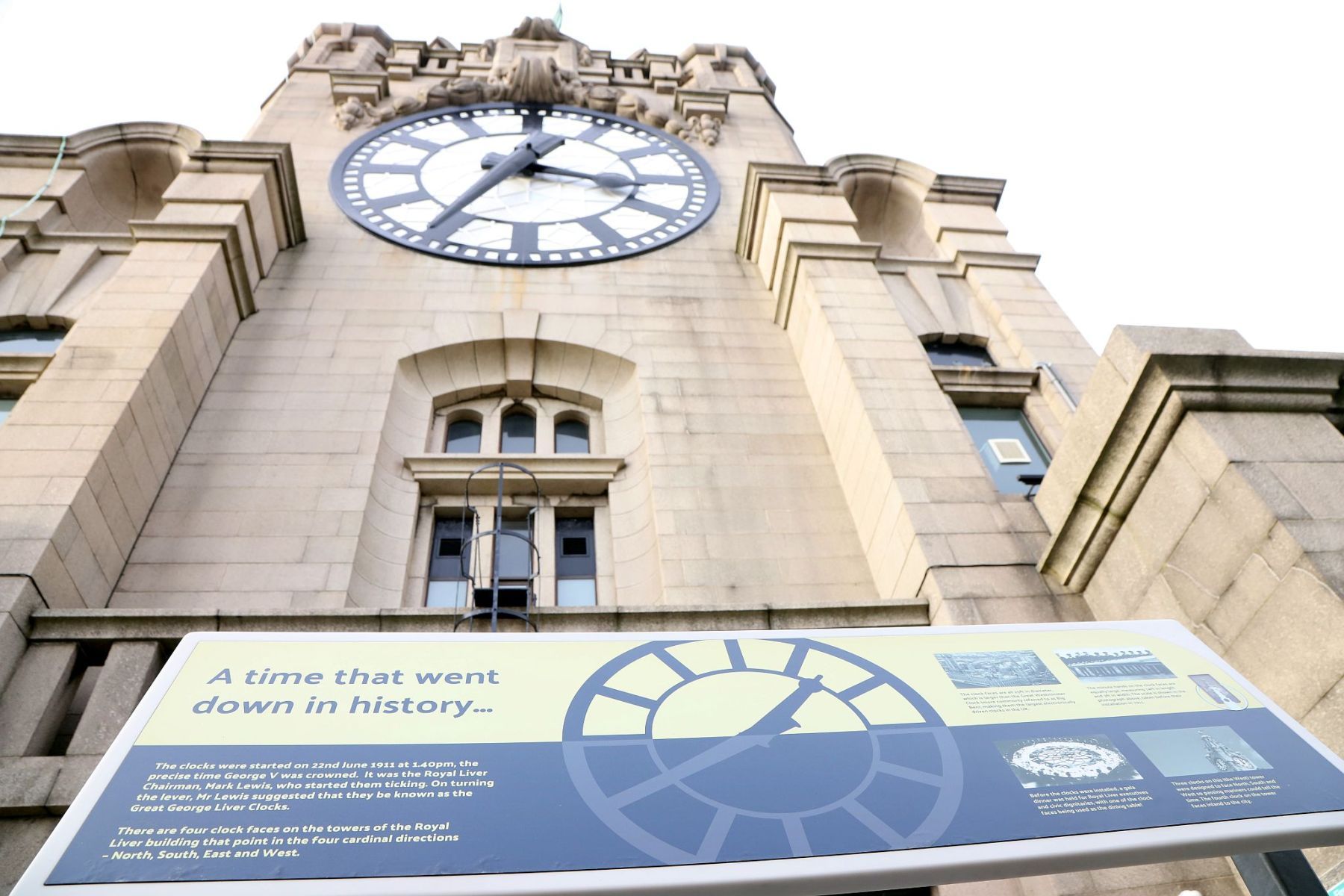 Royal Liver Building 360 Tower Tour looking up at the clock face