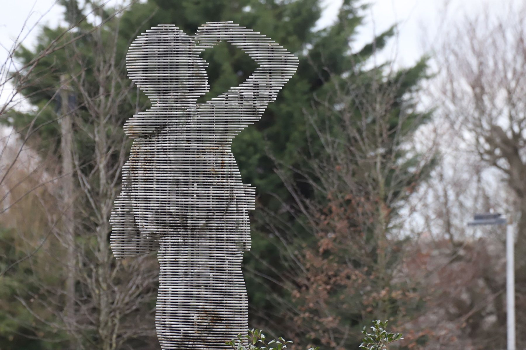 RAF Biggin Hill Memorial \"The Strongest Link\" featuring a pilot looking to the sky which was unveiled in 2022 to remember the RAF station\'s contribution to the defence of Great Britain.