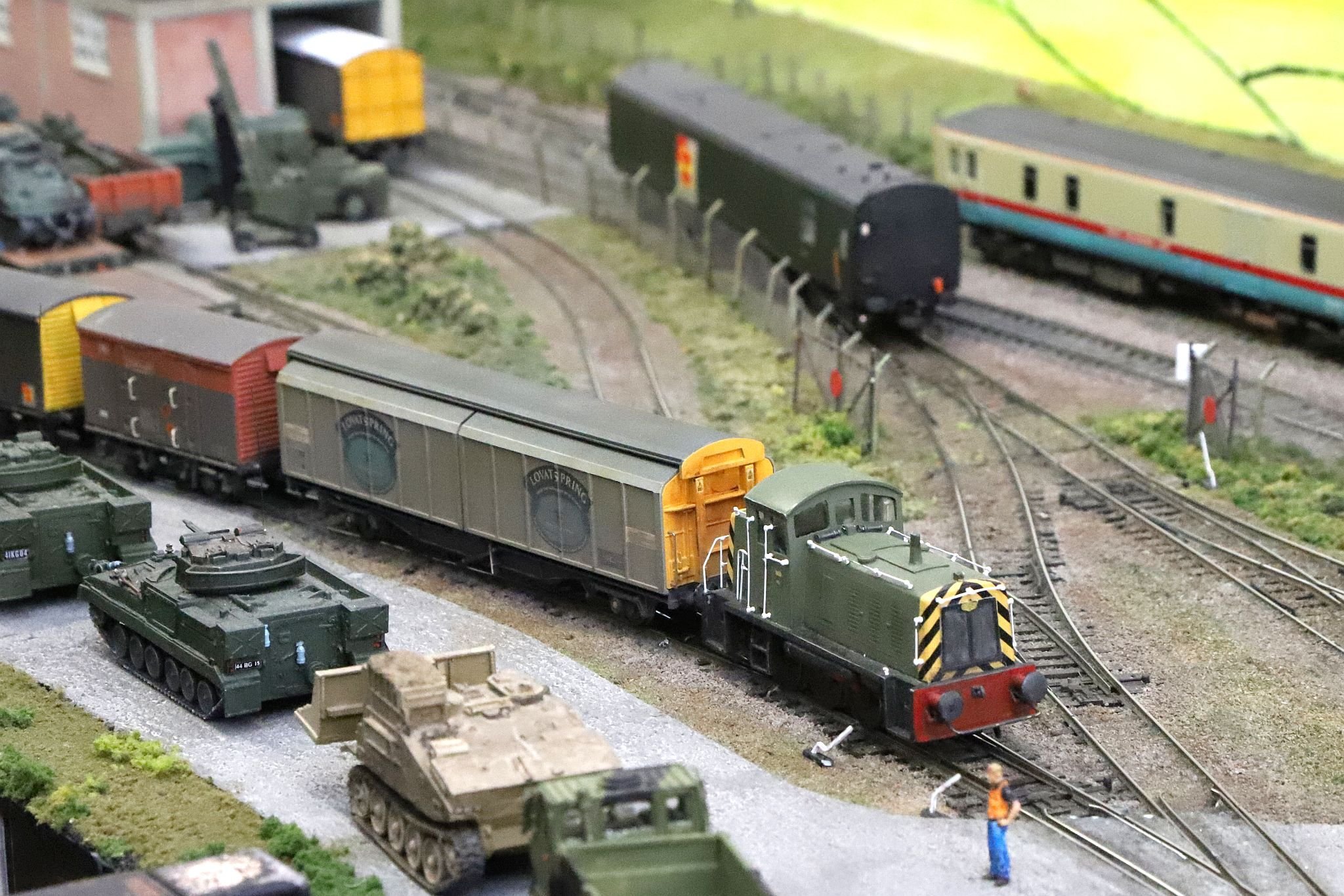 Dovington Camp OO Gauge model railway layout. 2023 London Festival of Railway Modelling, Alexandra Palace, London