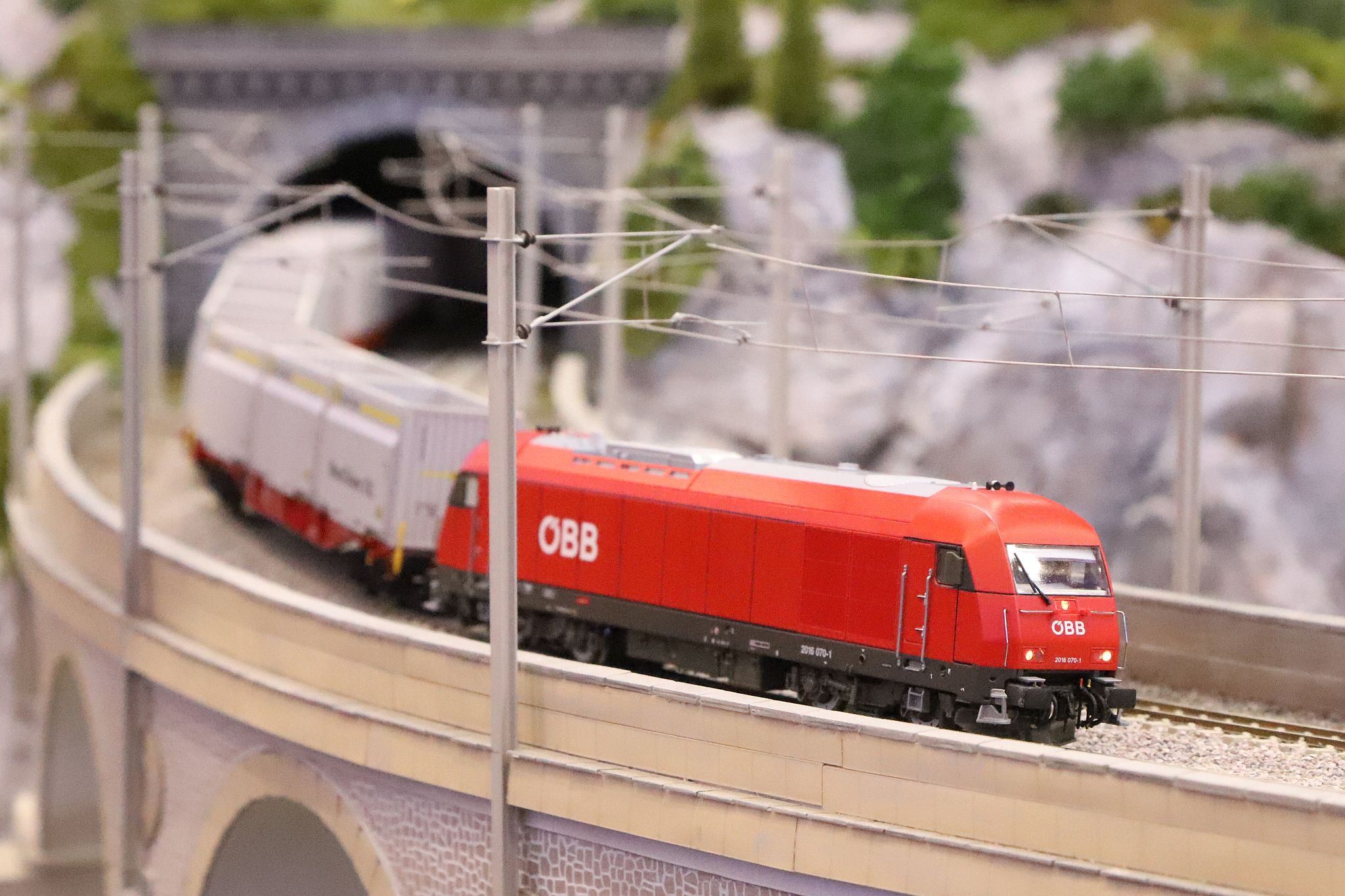WolfstattHO Gauge model railway layout. 2023 London Festival of Railway Modelling, Alexandra Palace, London