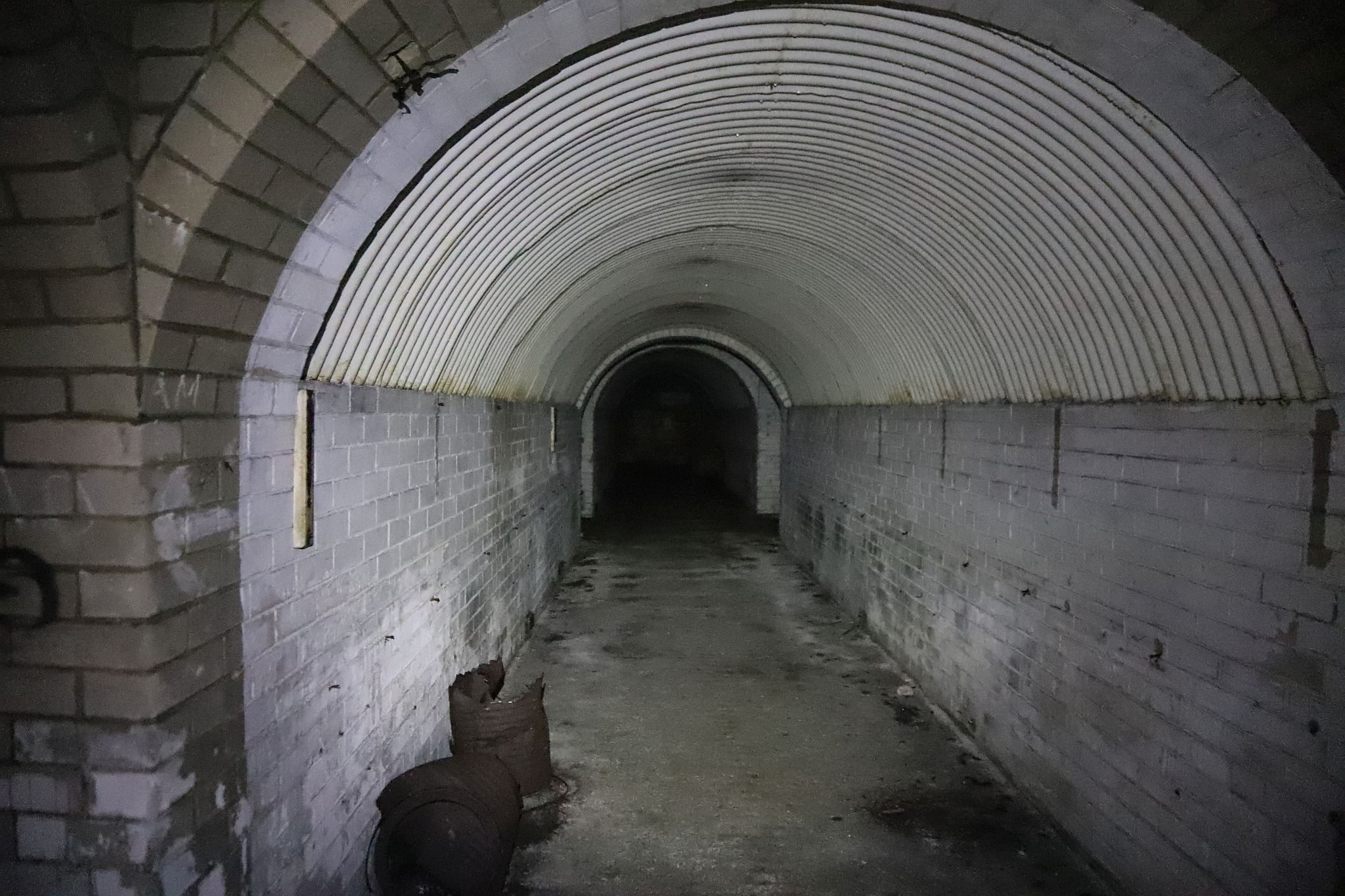 Short Brothers world war two aircraft factory air raid shelter tunnels in Rochester, Kent. 08-Apr-2023.