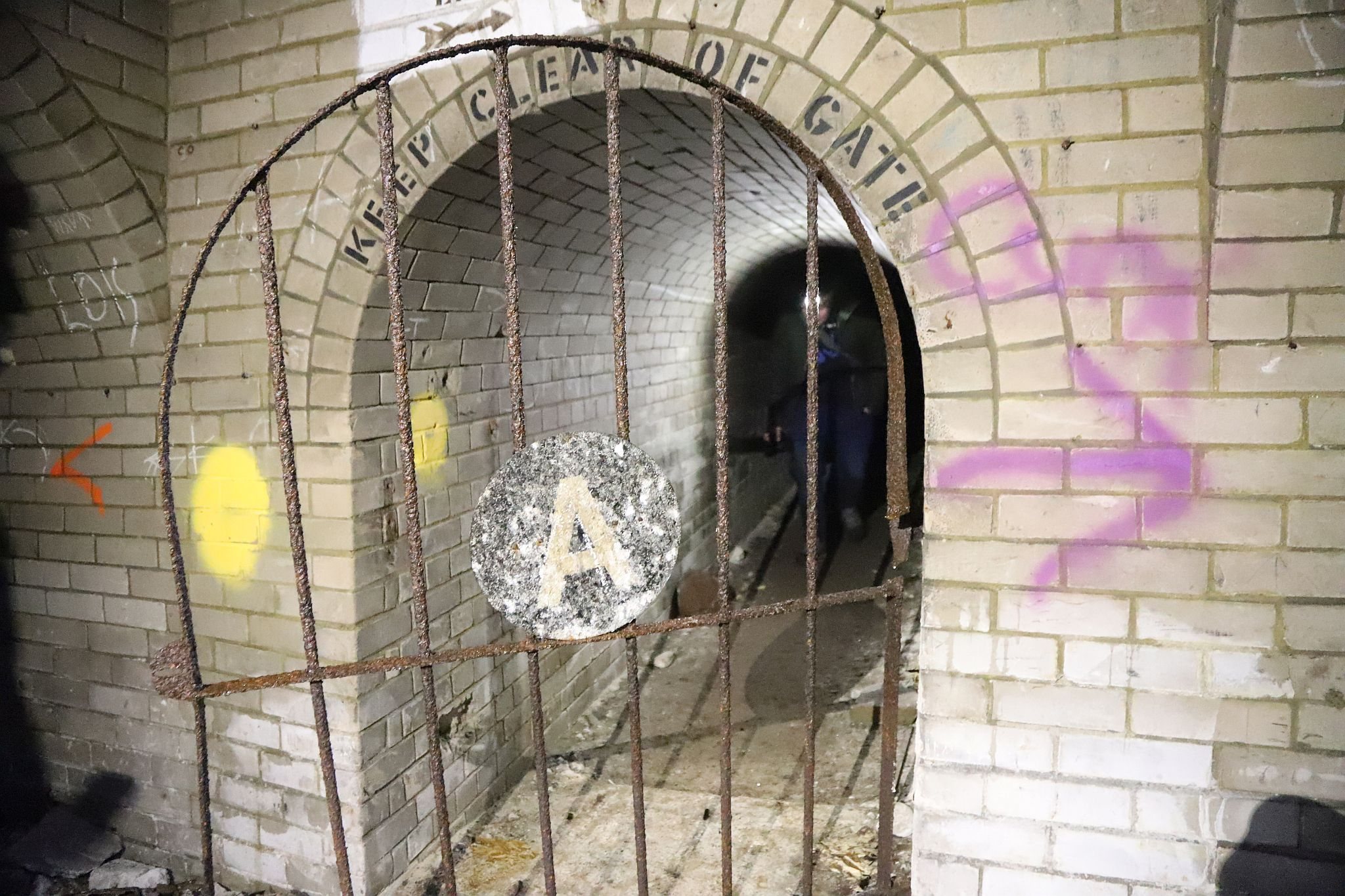 Short Brothers world war two aircraft factory air raid shelter tunnels in Rochester, Kent. 08-Apr-2023.