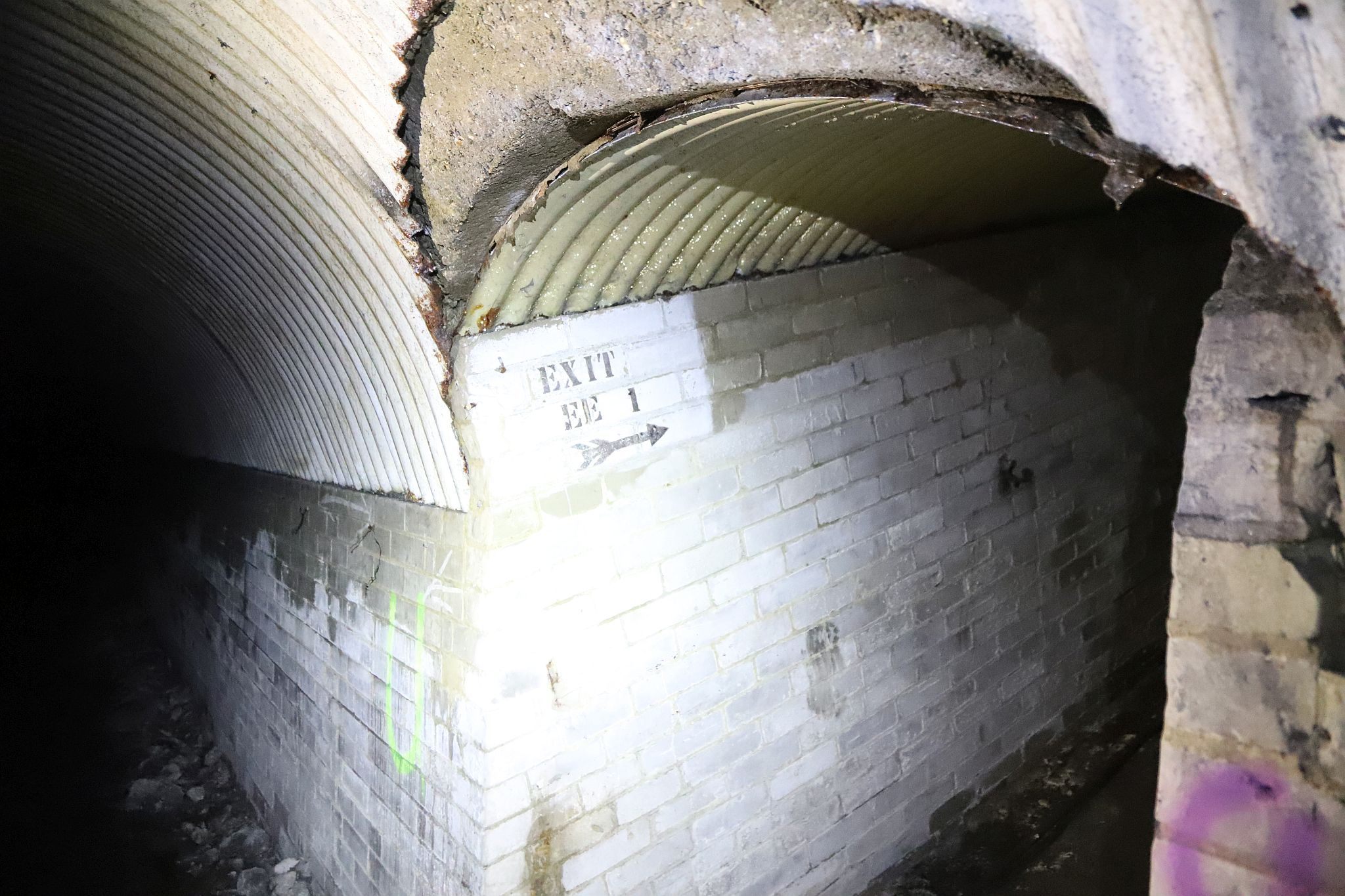 Short Brothers world war two aircraft factory air raid shelter tunnels in Rochester, Kent. 08-Apr-2023.